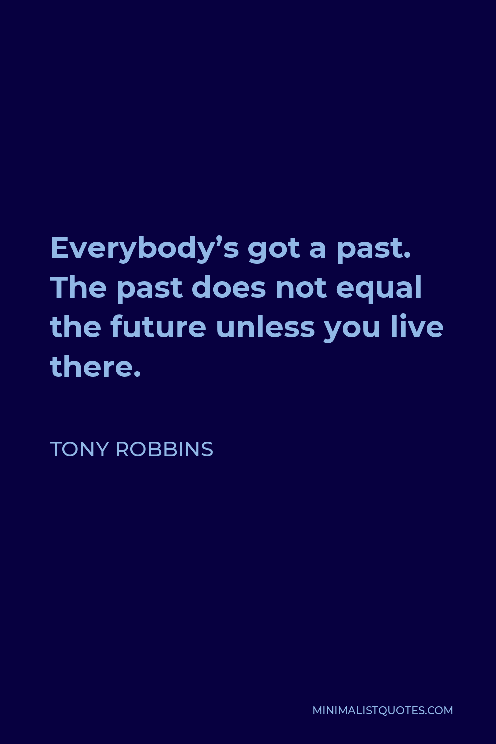 Tony Robbins Quote: Everybody's got a past. The past does not equal the ...