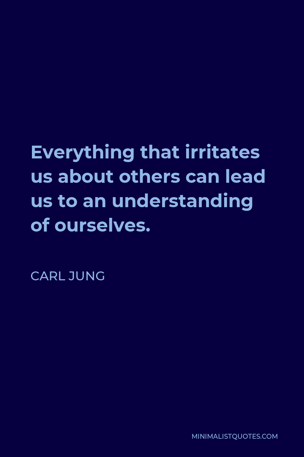 Carl Jung Quote - Everything that irritates us about others can lead us to an understanding of ourselves.
