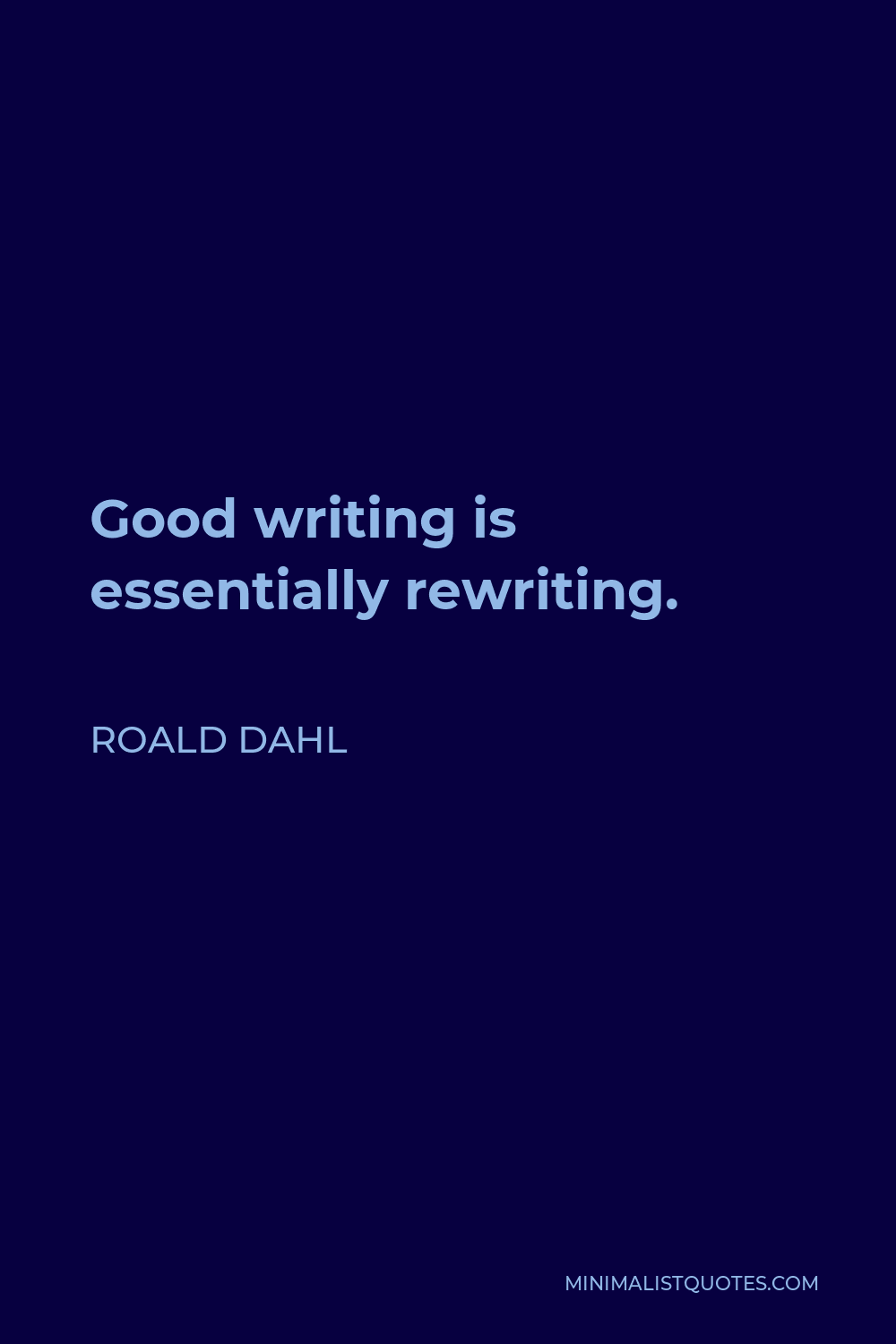 Roald Dahl Quote - Good writing is essentially rewriting.