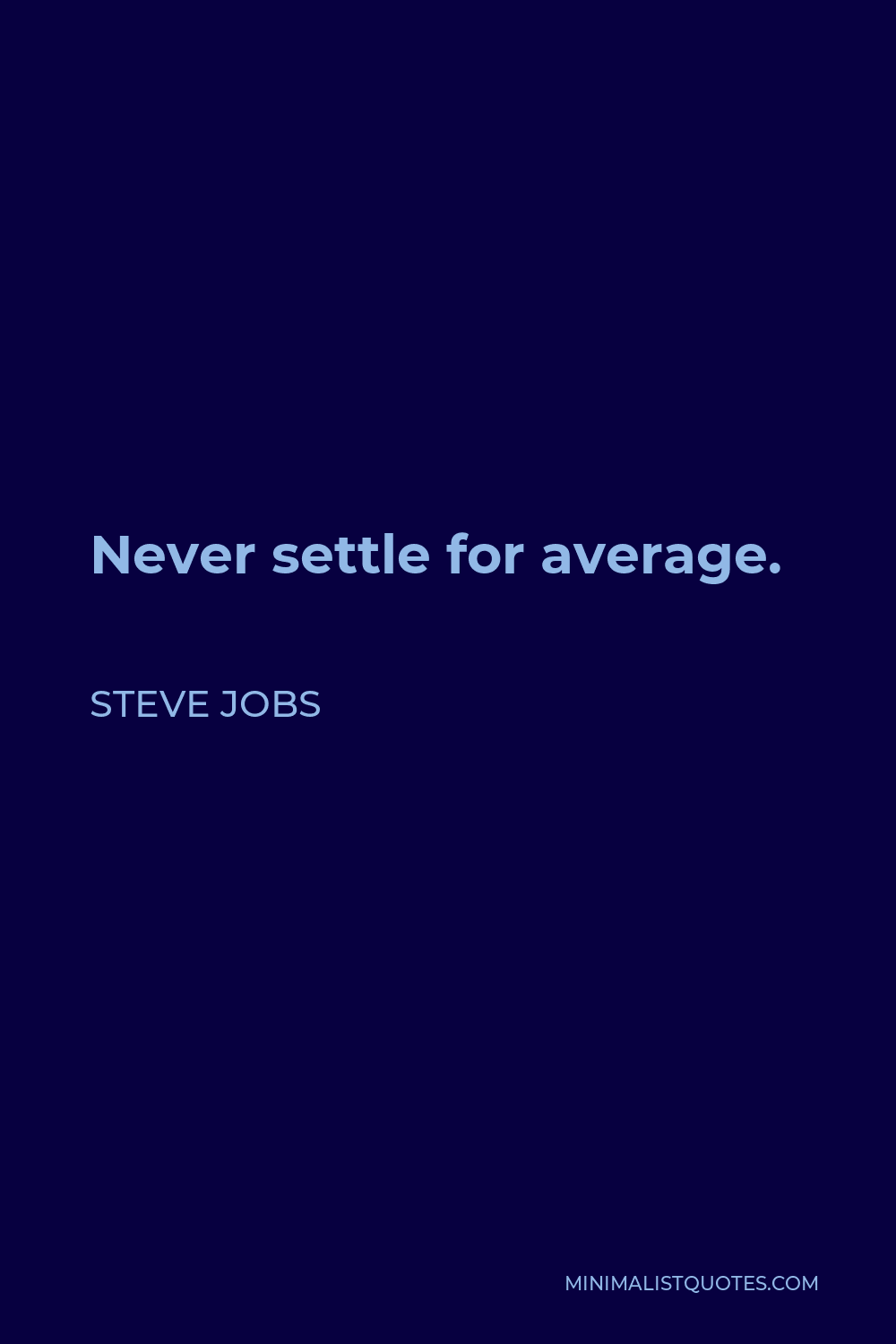 Steve Jobs Quote - Never settle for average.