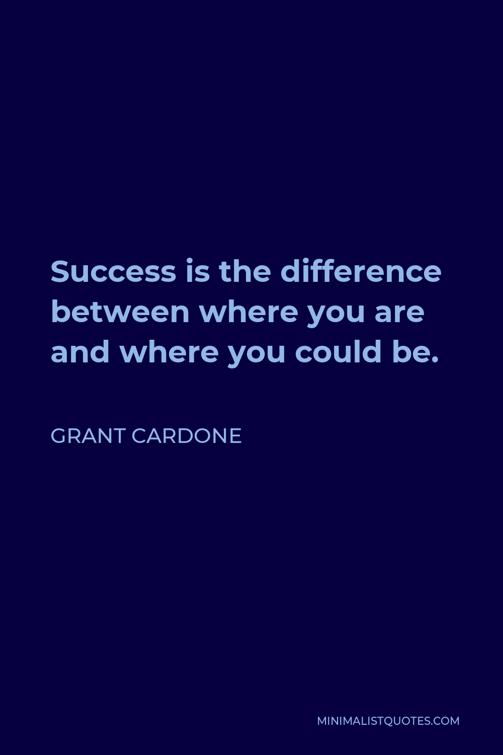 Grant Cardone Quote - Success is the difference between where you are and where you could be.