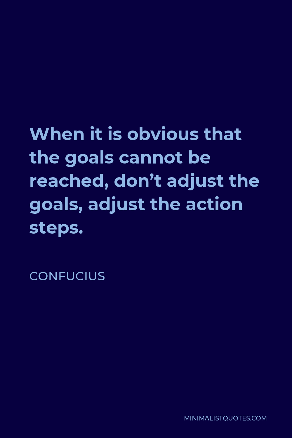 When it is obvious that the goals cannot be reached, don't adjust the  goals; adjust the action steps. - Confucius - Motivational Quote - Magnet