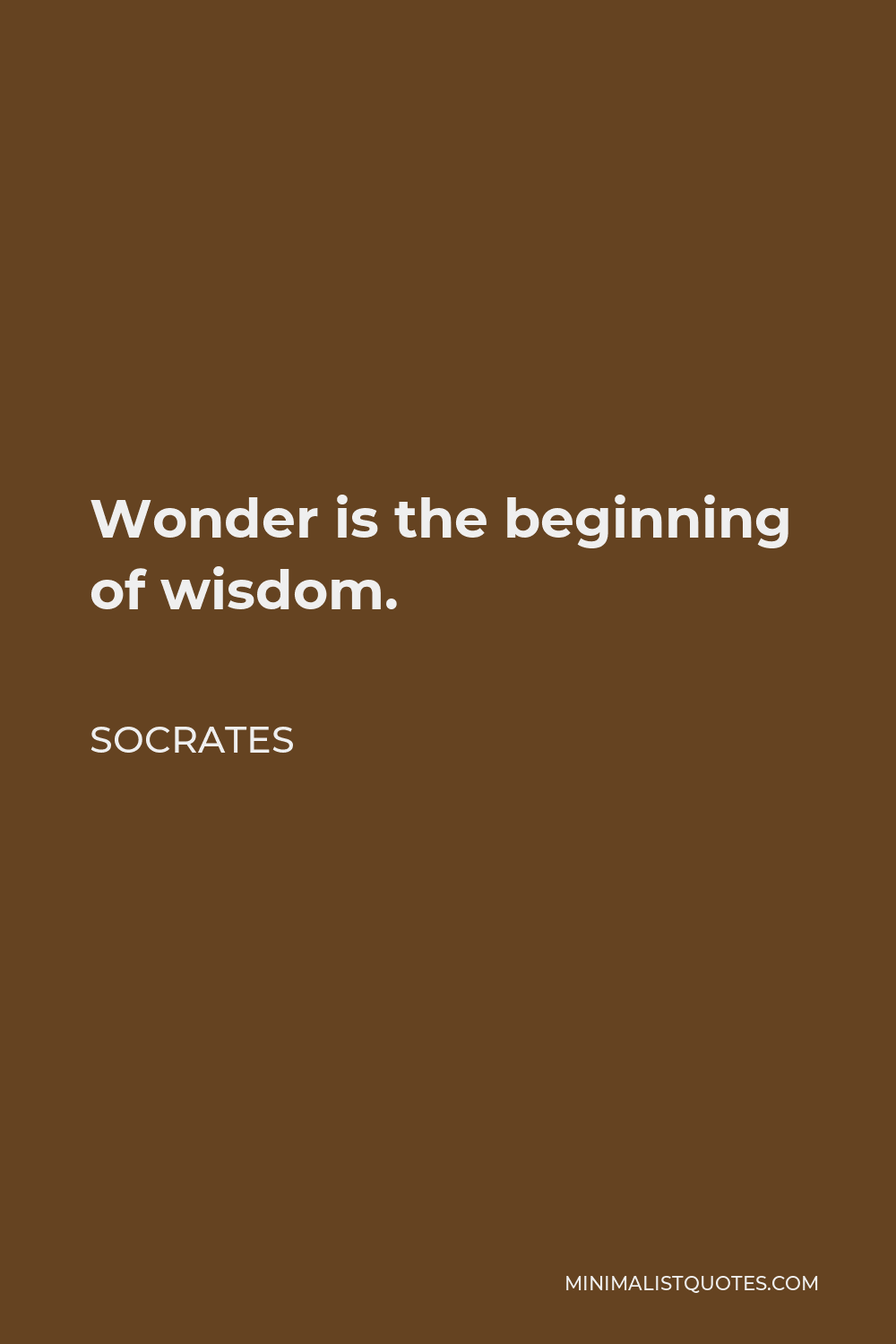 Socrates Quote: Wonder Is The Beginning Of Wisdom.