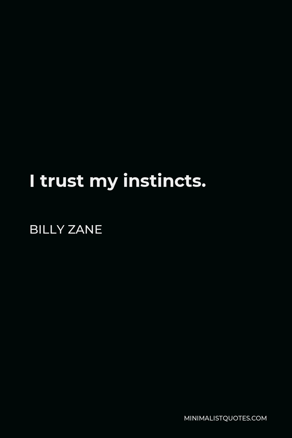 Billy Zane Quote - I trust my instincts.