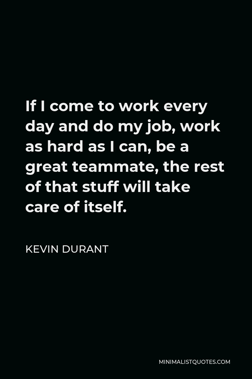 Kevin Durant Quote If I come to work every day and do my job, work as