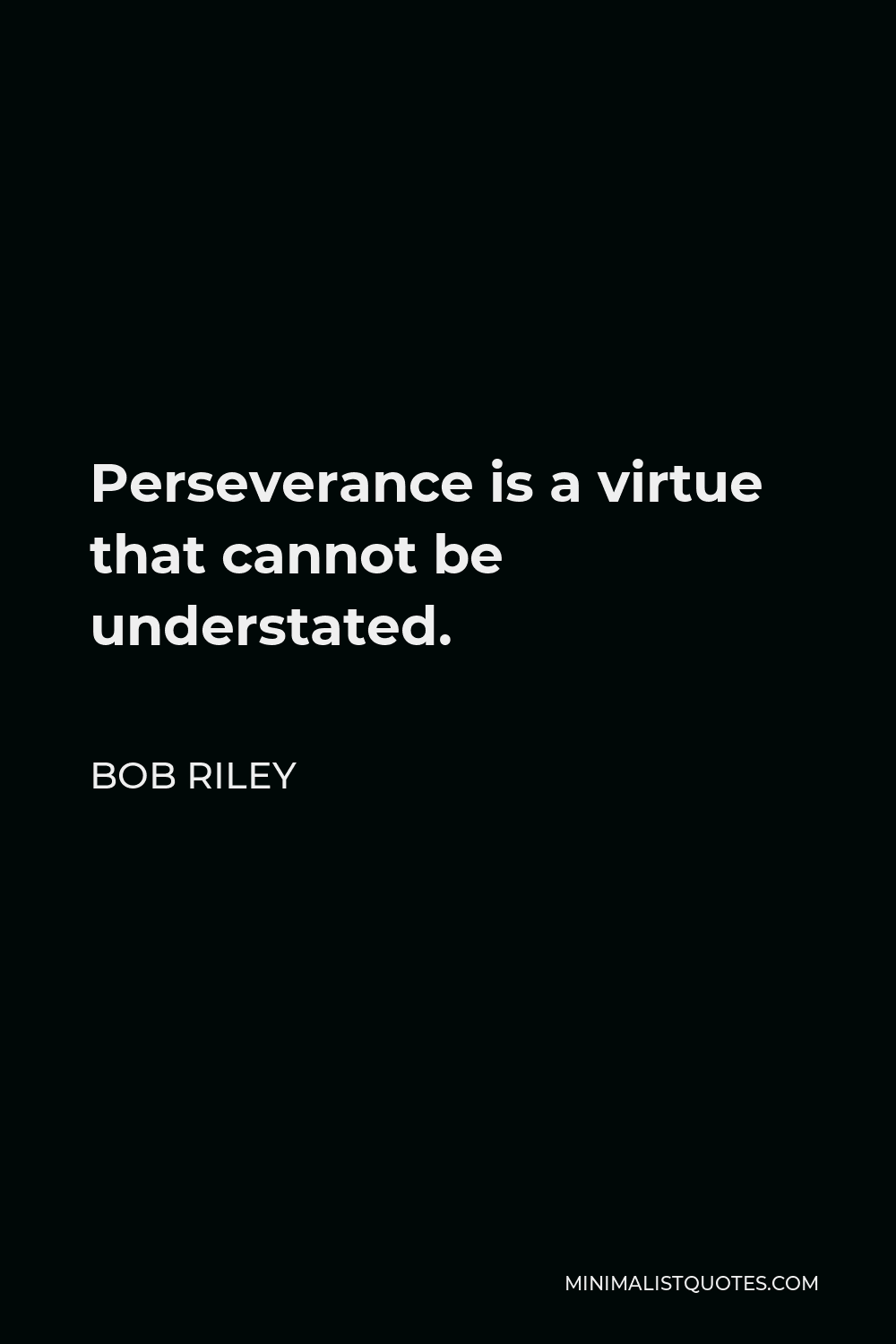 Bob Riley Quote - Perseverance is a virtue that cannot be understated.