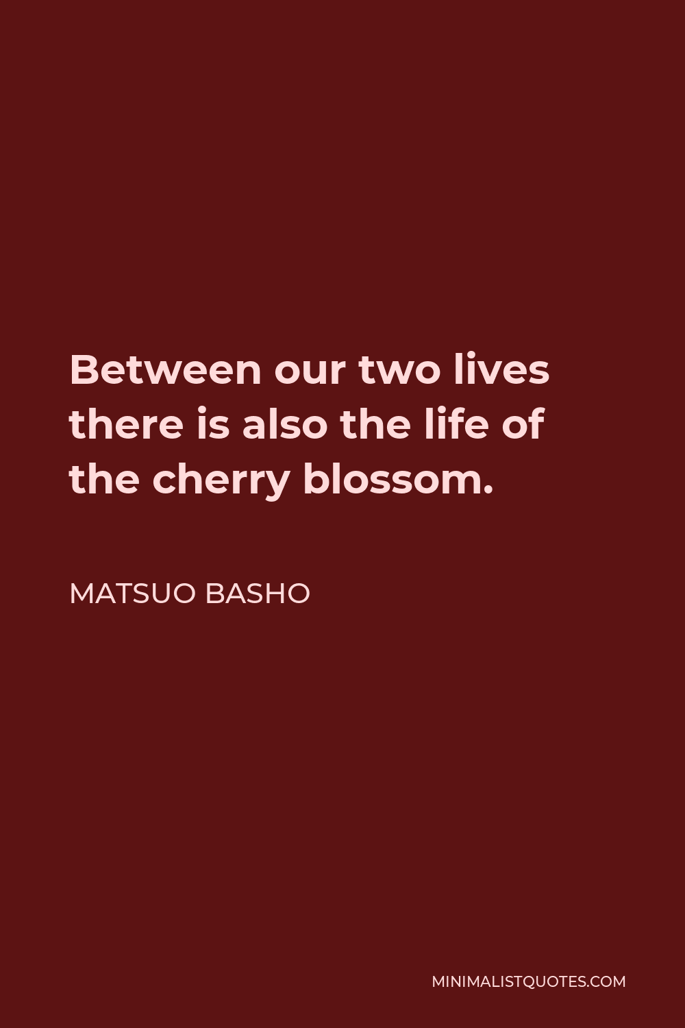 Matsuo Basho Quote - Between our two lives there is also the life of the cherry blossom.