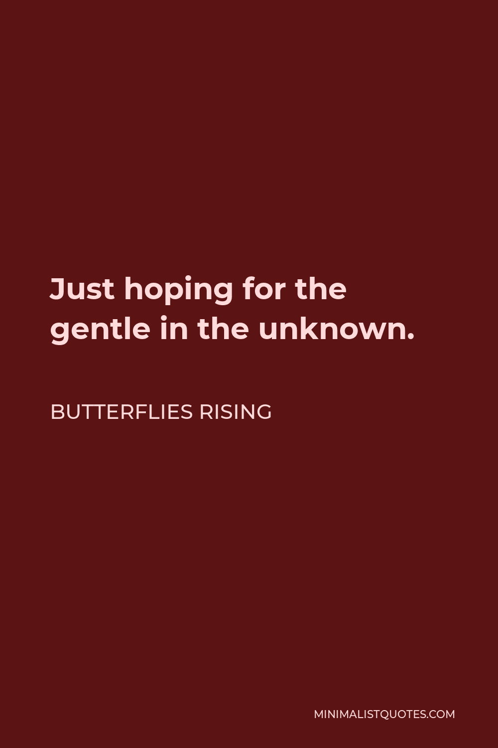 Butterflies Rising Quote - Just hoping for the gentle in the unknown.