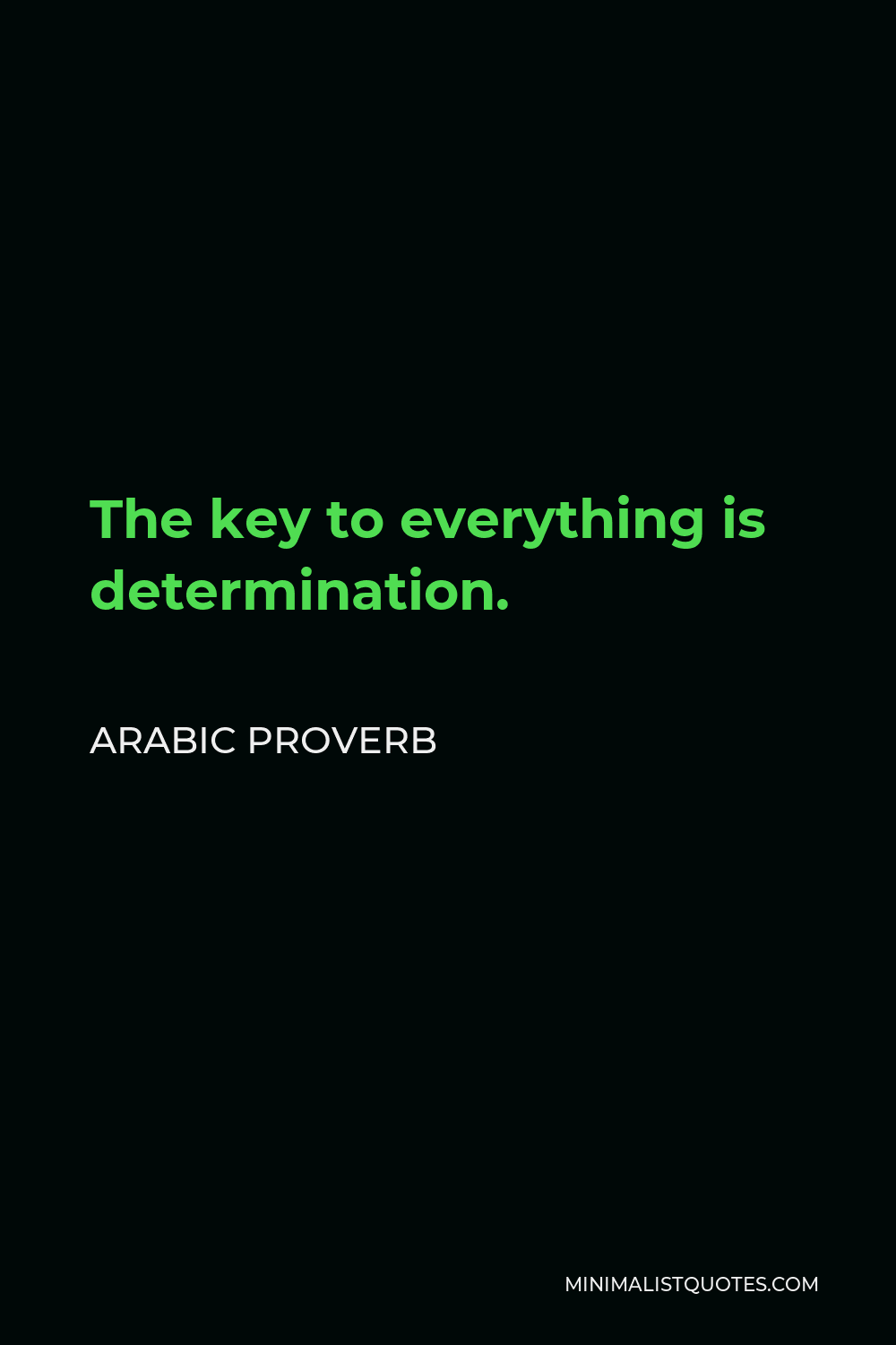 Arabic Proverb Quote - The key to everything is determination.