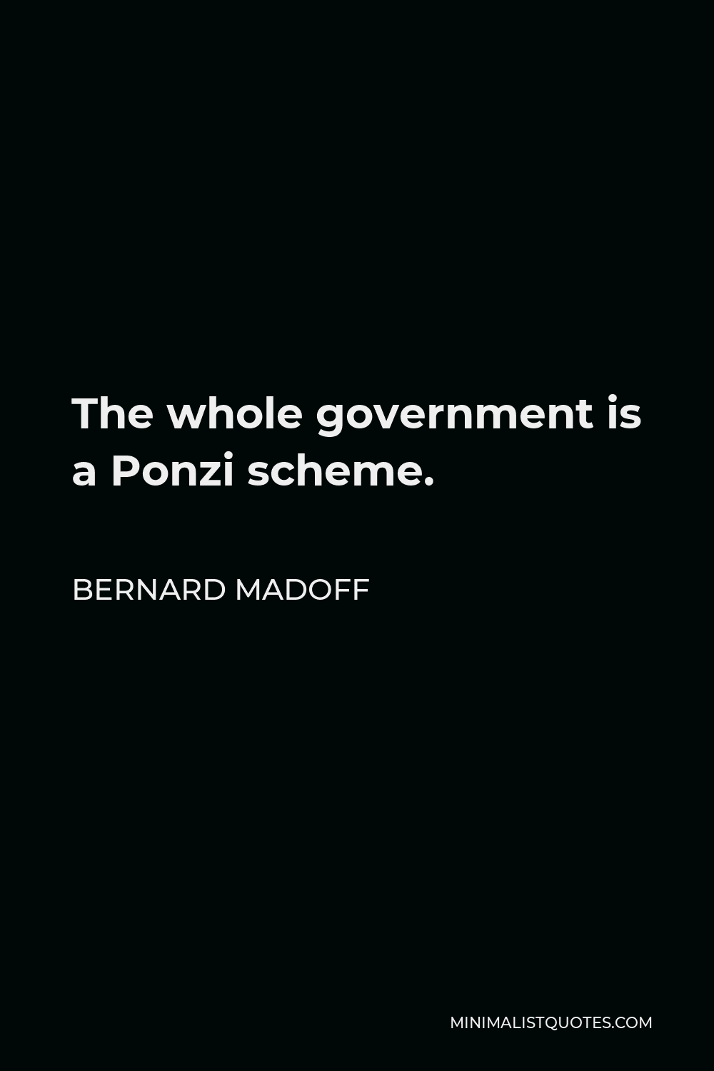Bernard Madoff Quote - The whole government is a Ponzi scheme.
