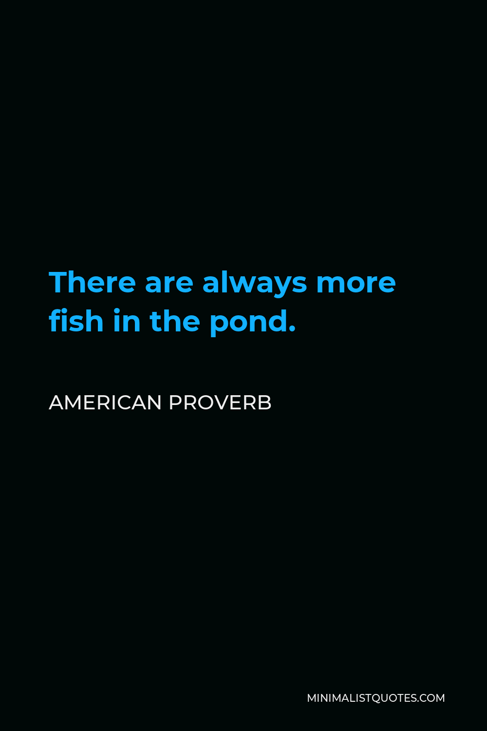 American Proverb Quote - There are always more fish in the pond.