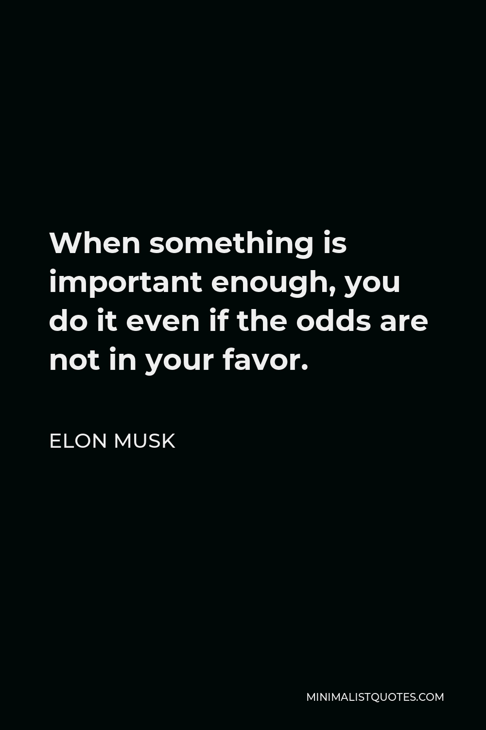 Elon Musk Quote: When something is important enough, you do it even if