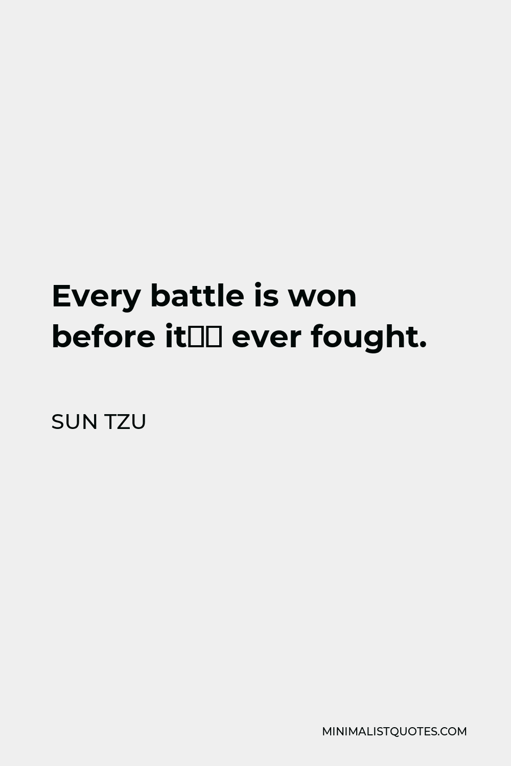 Sun Tzu Quote - Every battle is won before it’s ever fought.