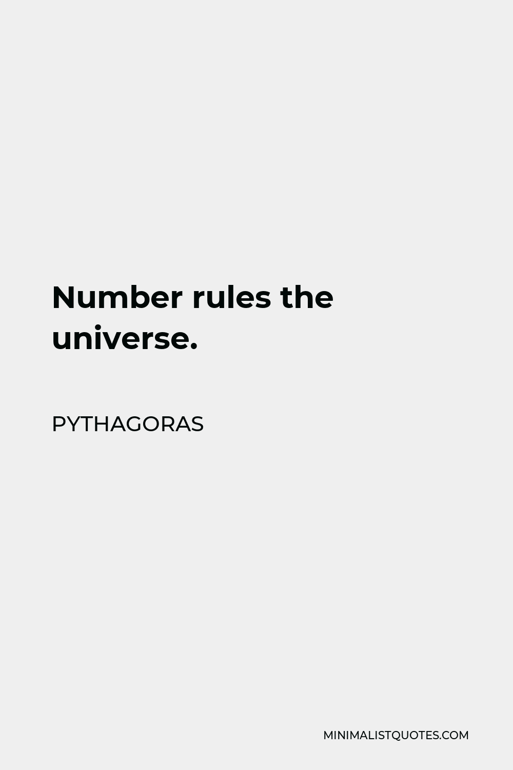 Pythagoras Quote: Number rules the universe.