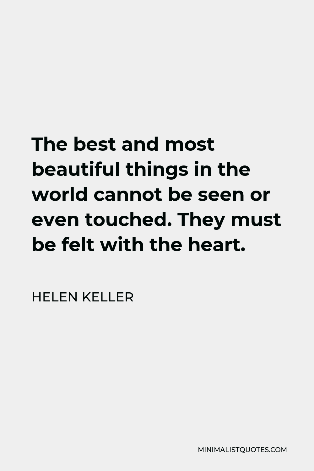 helen keller felt with the heart