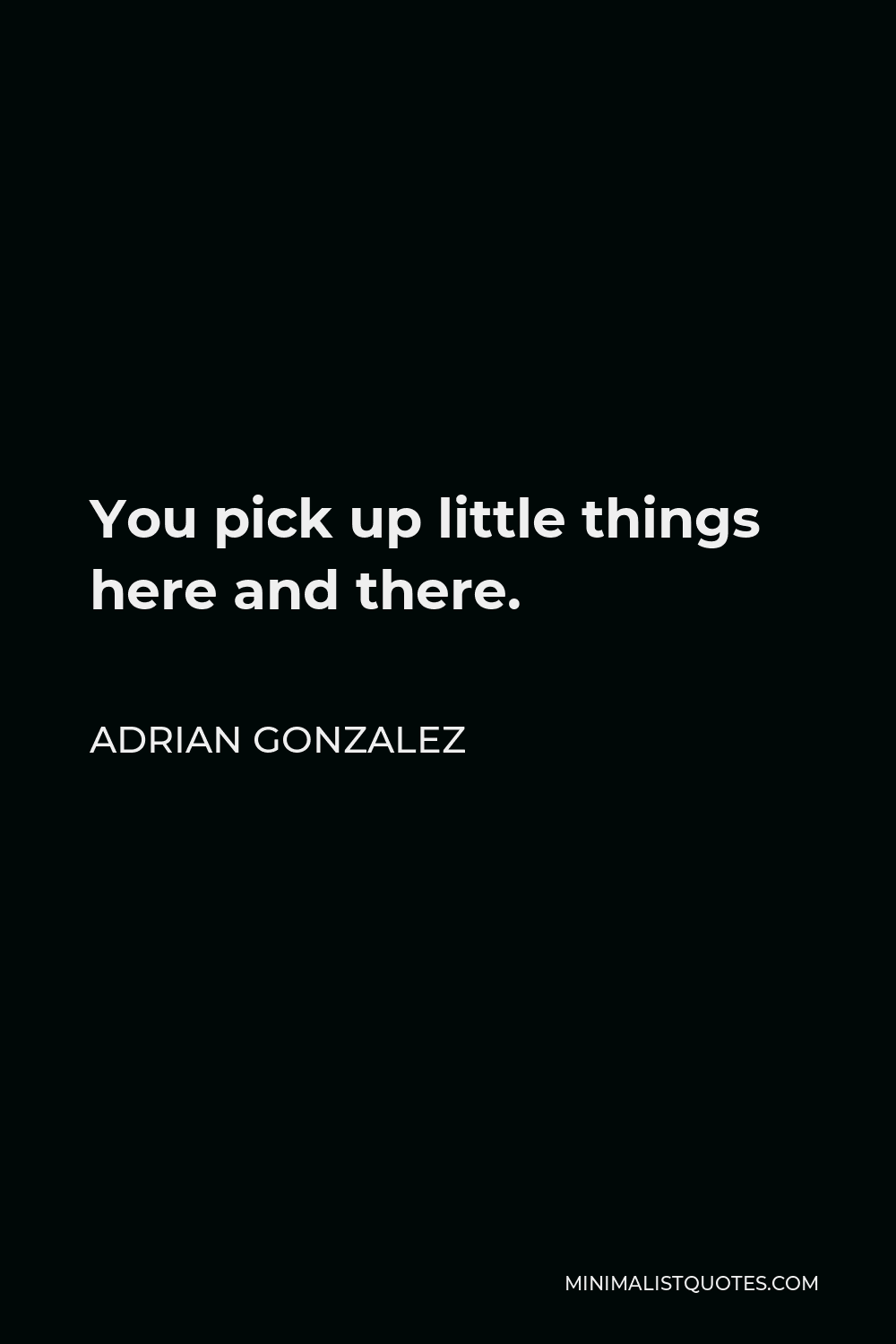 Adrian Gonzalez Quote - You pick up little things here and there.