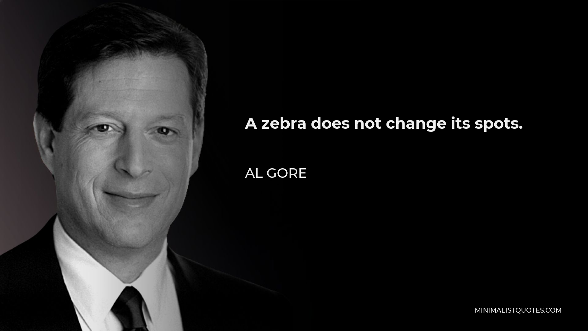 Al Gore Quote - A zebra does not change its spots.