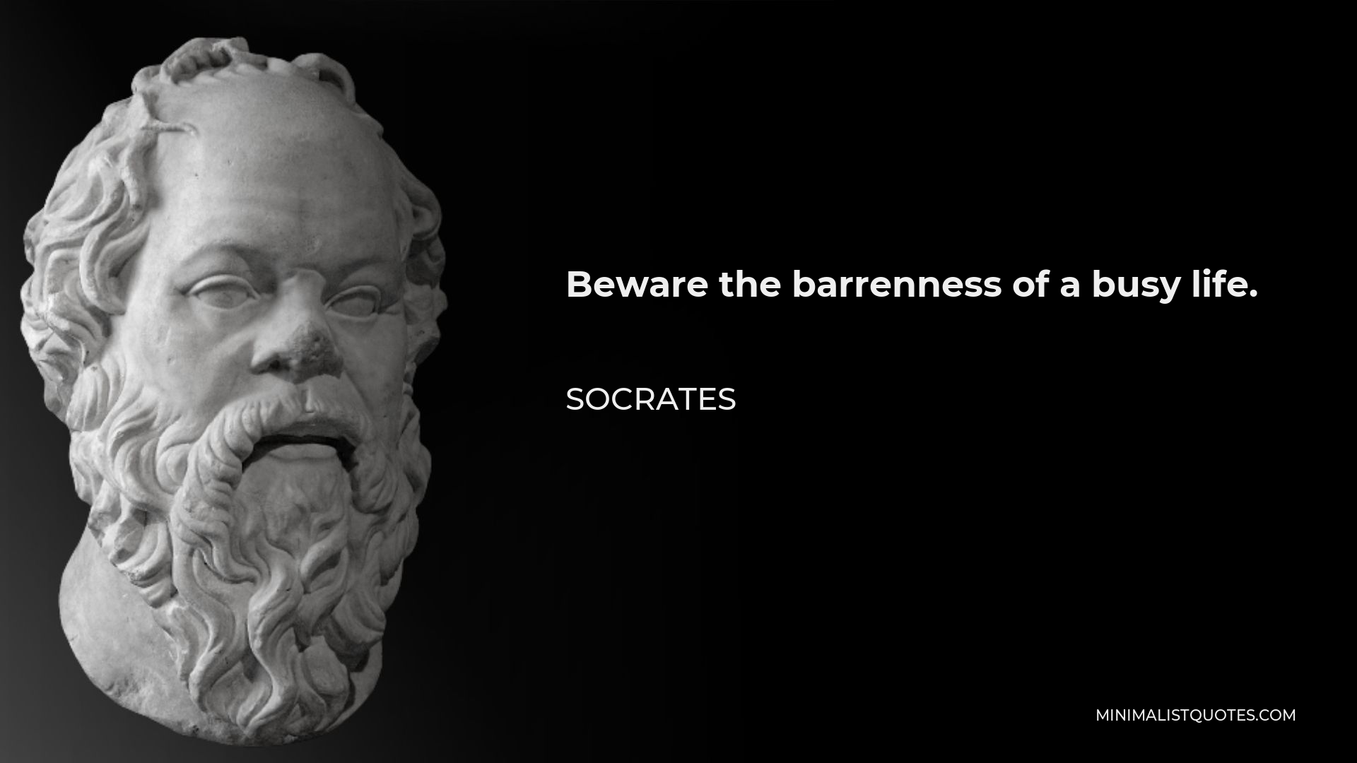 Socrates Quote - Beware the barrenness of a busy life.