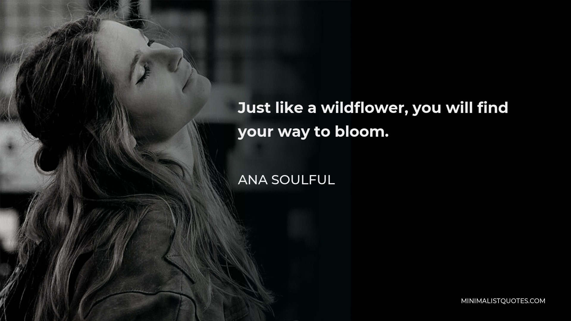 Ana Soulful Quote - Just like a wildflower, you will find your way to bloom.