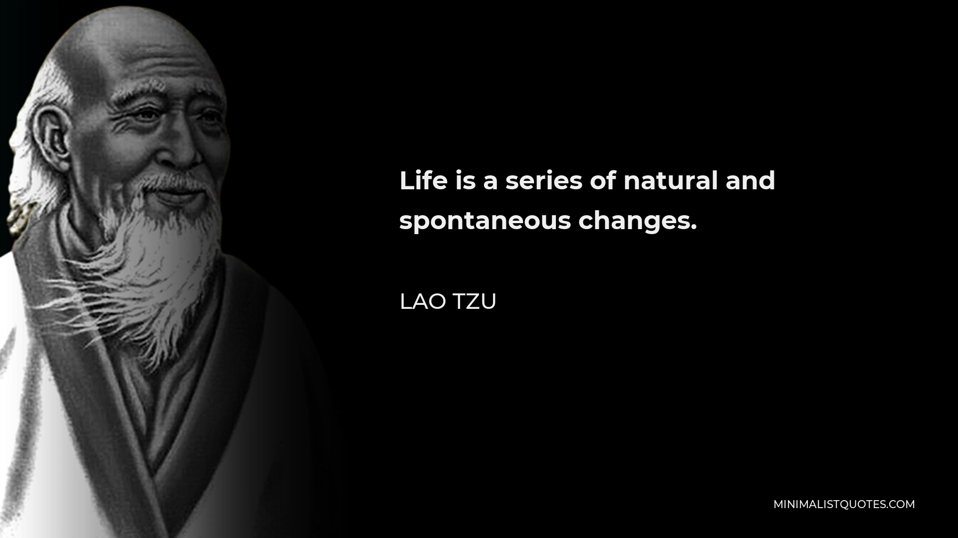 Lao Tzu Quote - Life is a series of natural and spontaneous changes.