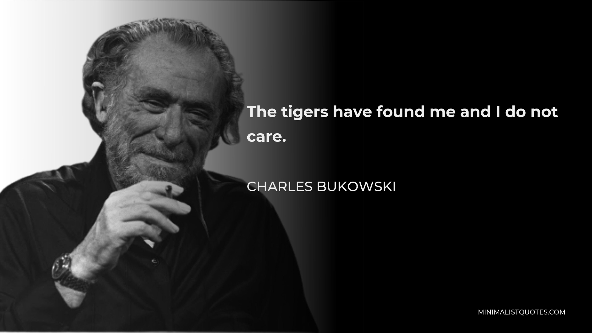 Charles Bukowski Quote - The tigers have found me and I do not care.