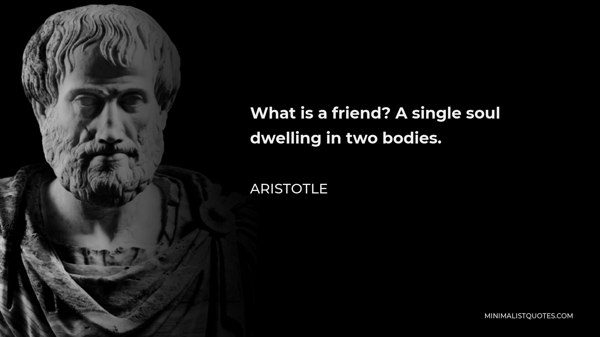 Aristotle Quote - What is a friend? A single soul dwelling in two bodies.