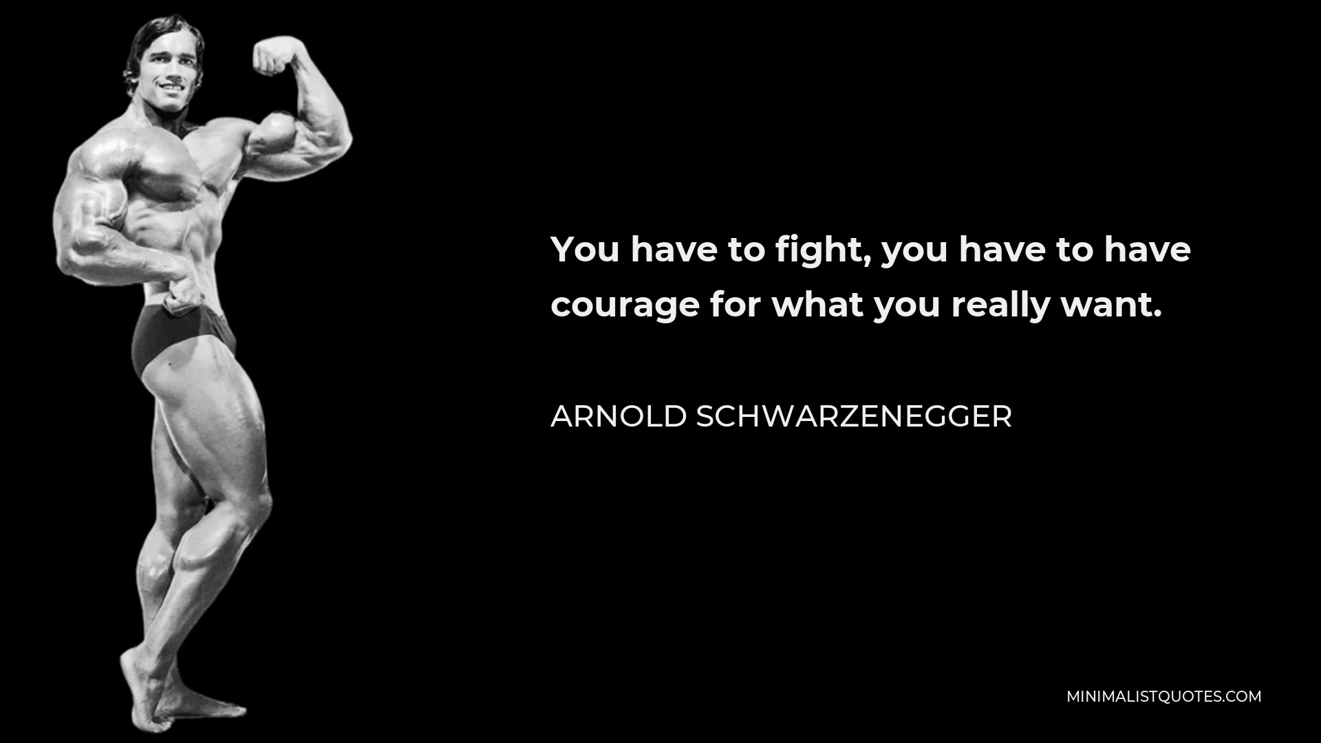 Arnold Schwarzenegger Quote - You have to fight, you have to have courage for what you really want.