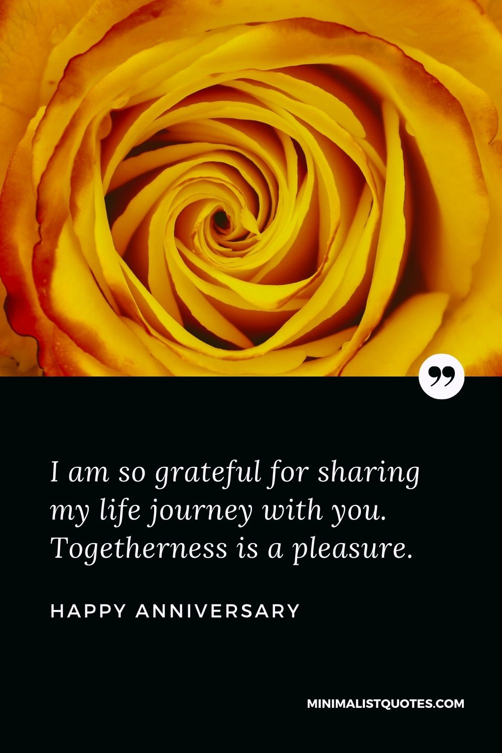 Happy Anniversary Wishes - I am so grateful for sharing my life journey with you. Togetherness is a pleasure.