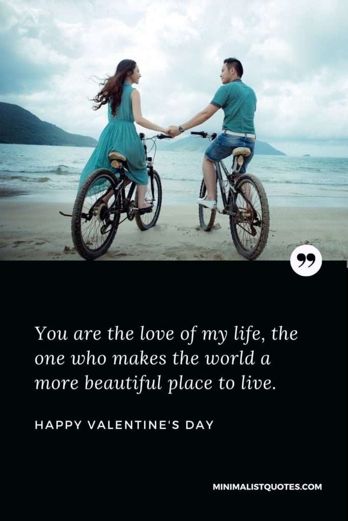 Happy Valentine's Day Wish - You are the love of my life, the one who makes the world a more beautiful place to live.