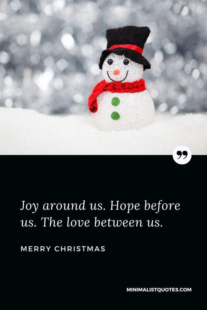 Merry Christmas Wish - Joy around us. Hope before us. The love between us.