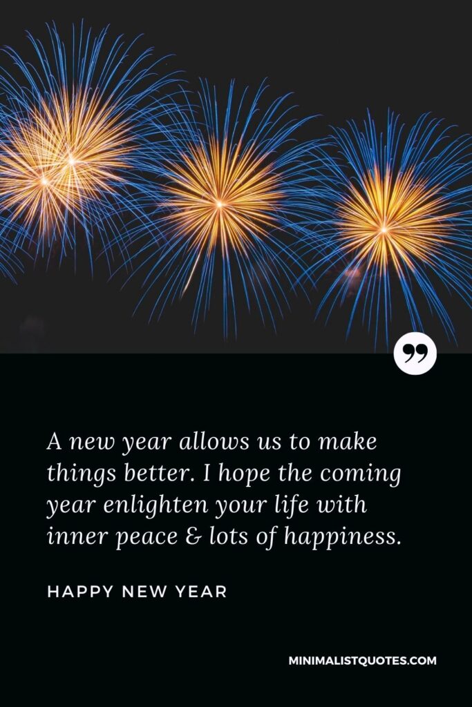 New Year Wish - A new year allows us to make things better. I hope the coming year enlighten your life with inner peace & lots of happiness.