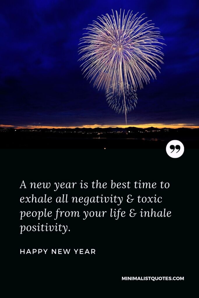 New Year Wish - A new year is the best time to exhale all negativity & toxic people from your life & inhale positivity.