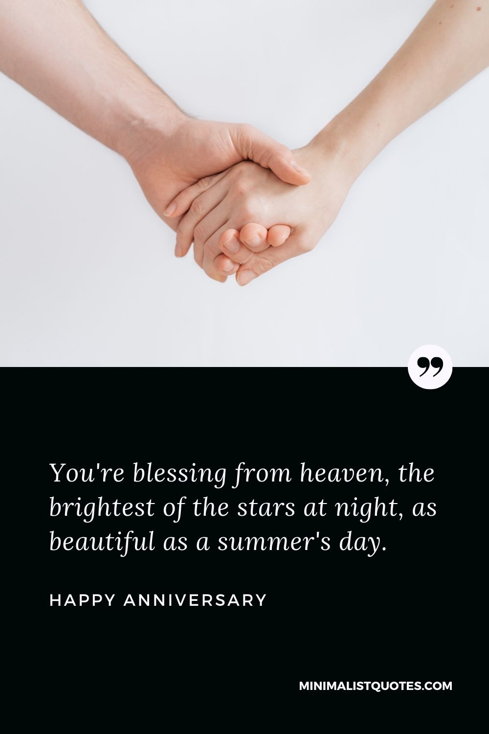 Anniversary Wish & Message with HD Image: You're blessing from heaven, the brightest of the stars at night, as beautiful as a summer's day. Happy Anniversary!