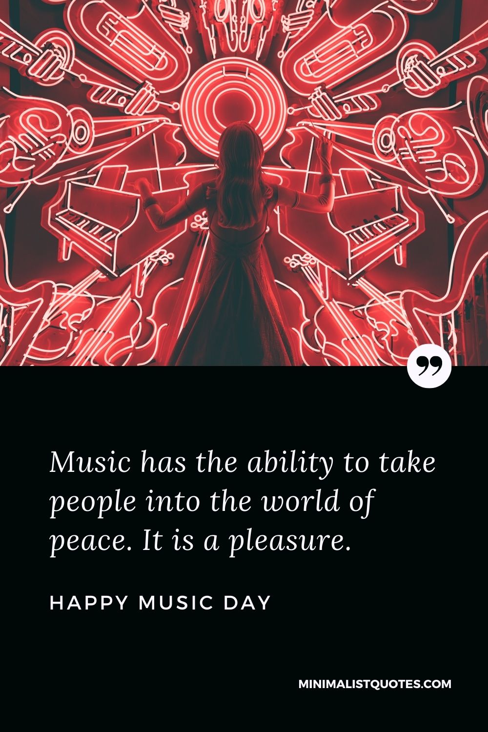 World music day wish, quote & HD Poster Image: Music has the ability to take people into the world of peace. It is a pleasure. Happy Music Day!