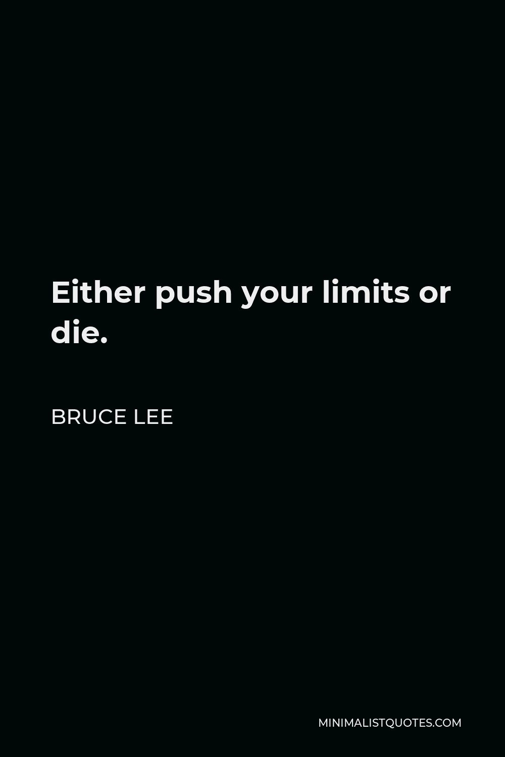 Bruce Lee Quote - Either push your limits or die.