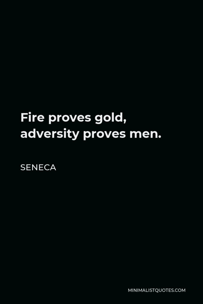 Seneca Quote - Fire proves gold, adversity proves men.