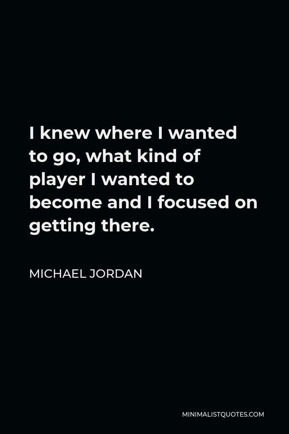 Michael Jordan Quote - I knew where I wanted to go, what kind of player I wanted to become and I focused on getting there.