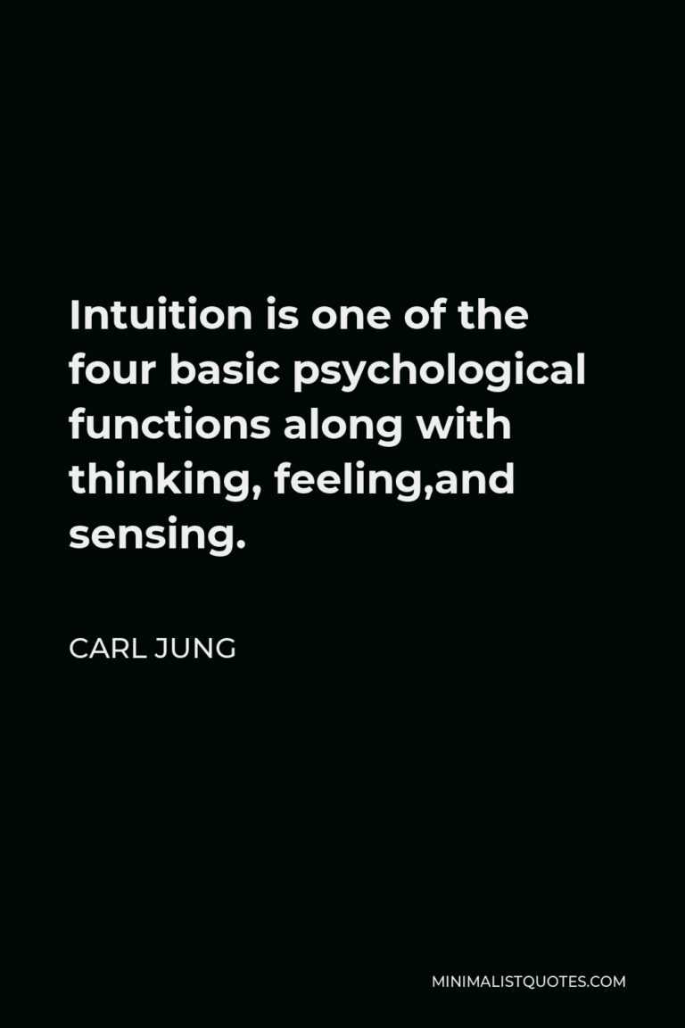 Carl Jung Quote Intuition is one of the four basic psychological functions along with thinking
