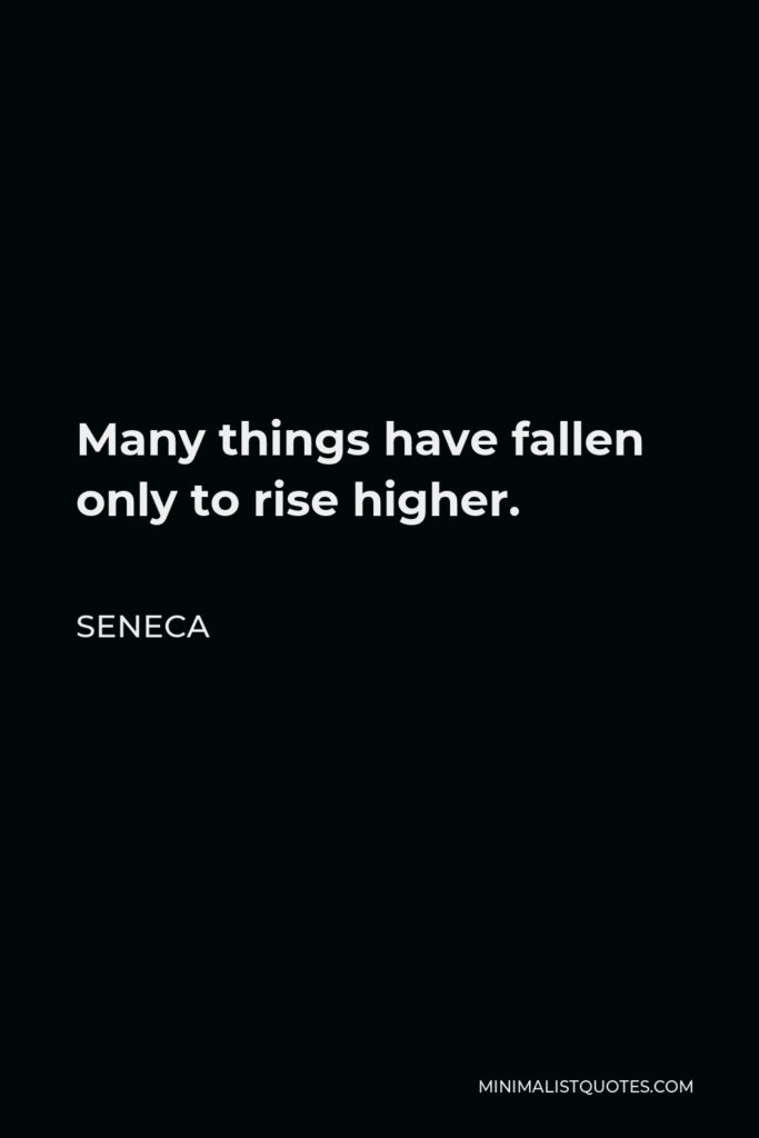 Seneca Quote - Many things have fallen only to rise higher.