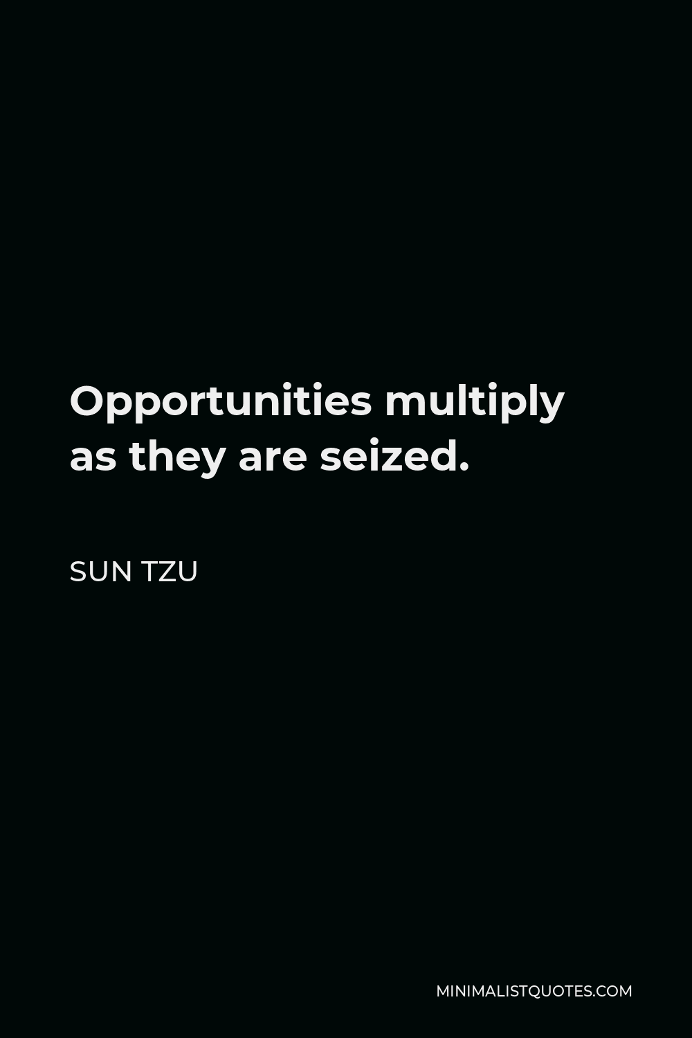 Sun Tzu Quote: Opportunities multiply as they are seized.