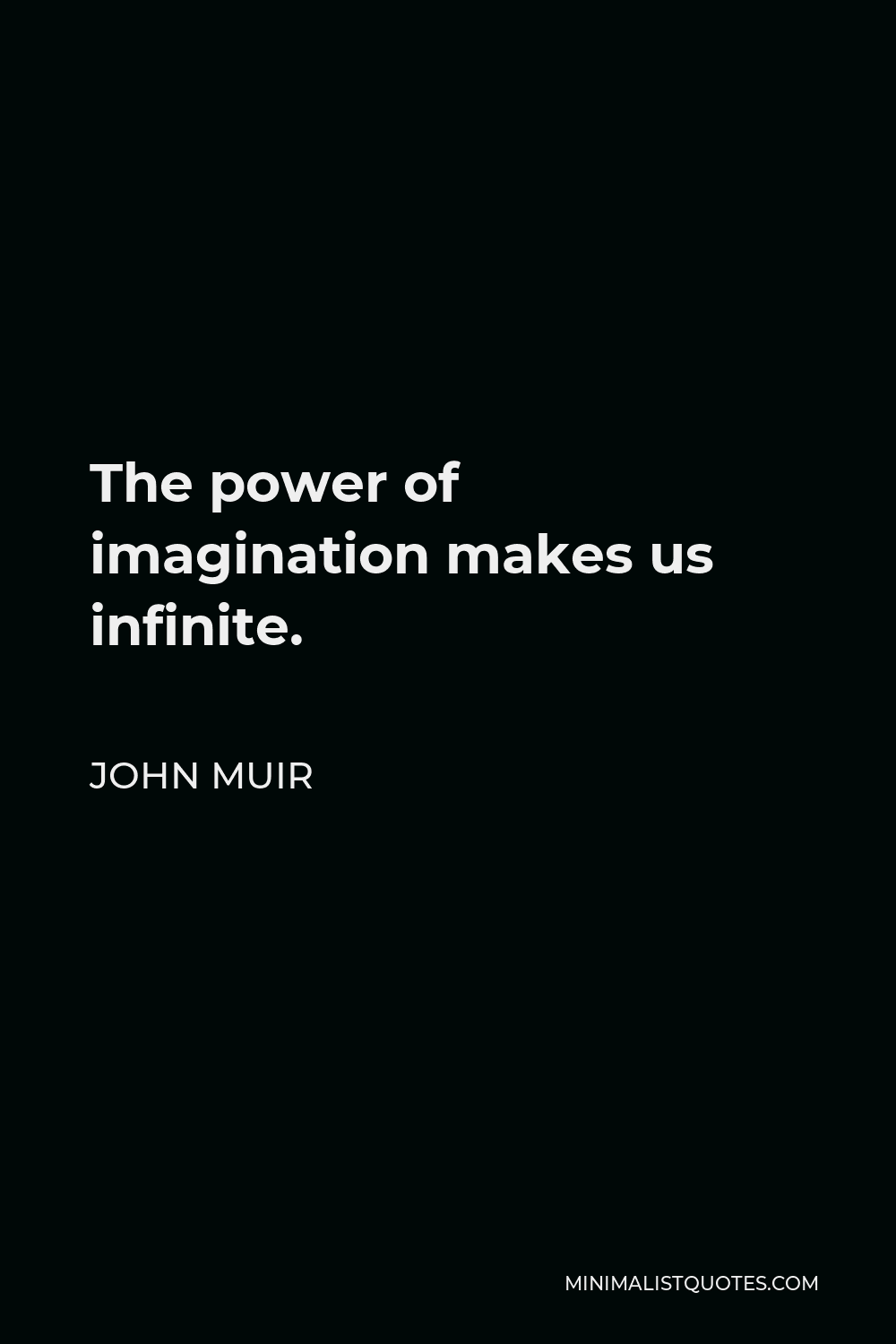 John Muir Quote - The power of imagination makes us infinite.