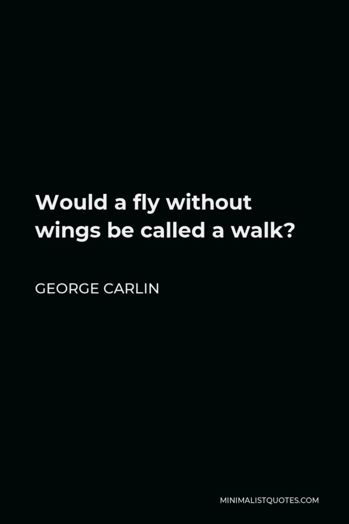 George Carlin Quote - Would a fly without wings be called a walk?
