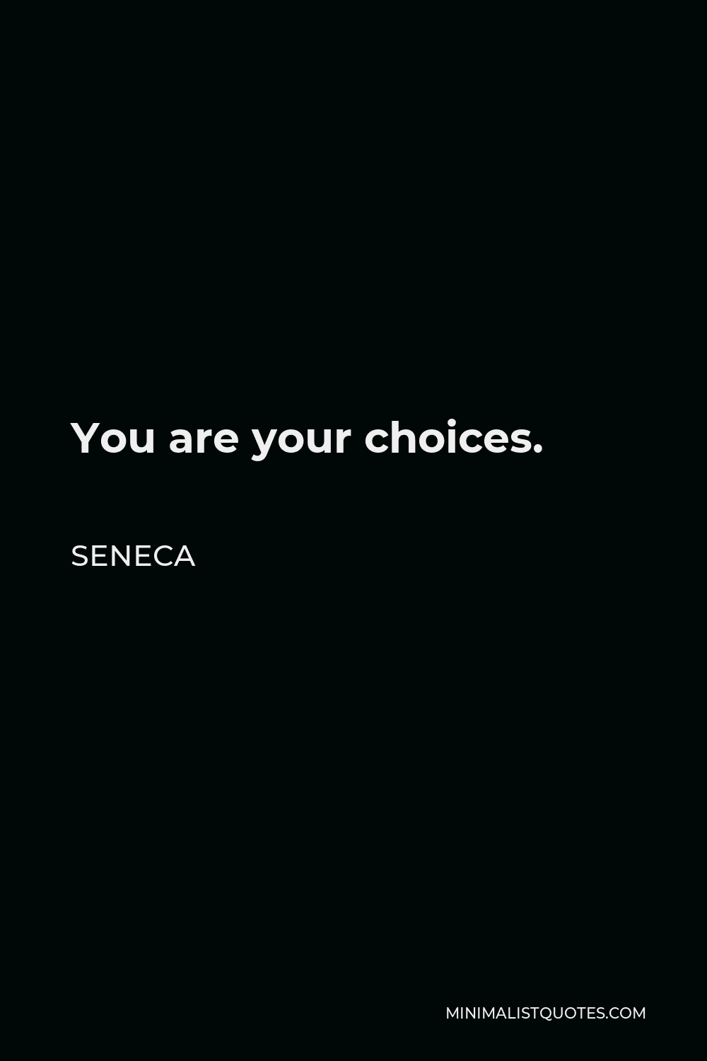 Seneca Quote - You are your choices.