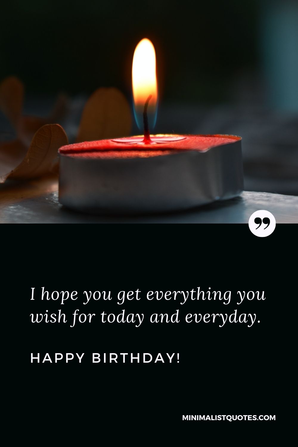 Birthday Quote, Wish & Message With Image: I hope you get everything you wish for today and everyday. Happy Birthday!