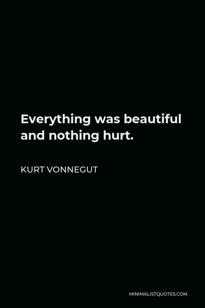 Kurt Vonnegut Quote - Everything was beautiful and nothing hurt.