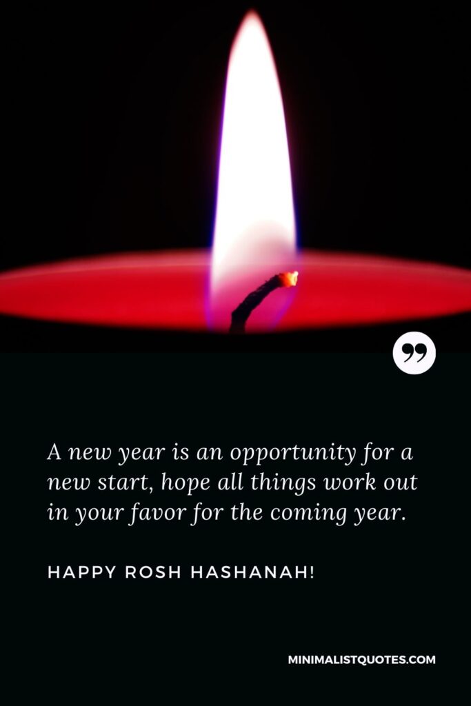 Rosh Hashanah wishes message: A new year is an opportunity for a new start, hope all things work out in your favor for the coming year.