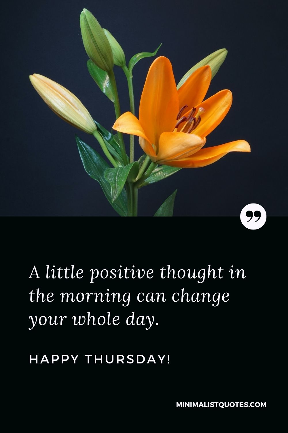 Thursday positive quotes: A little positive thought in the morning can change your whole day. Happy Thursday!