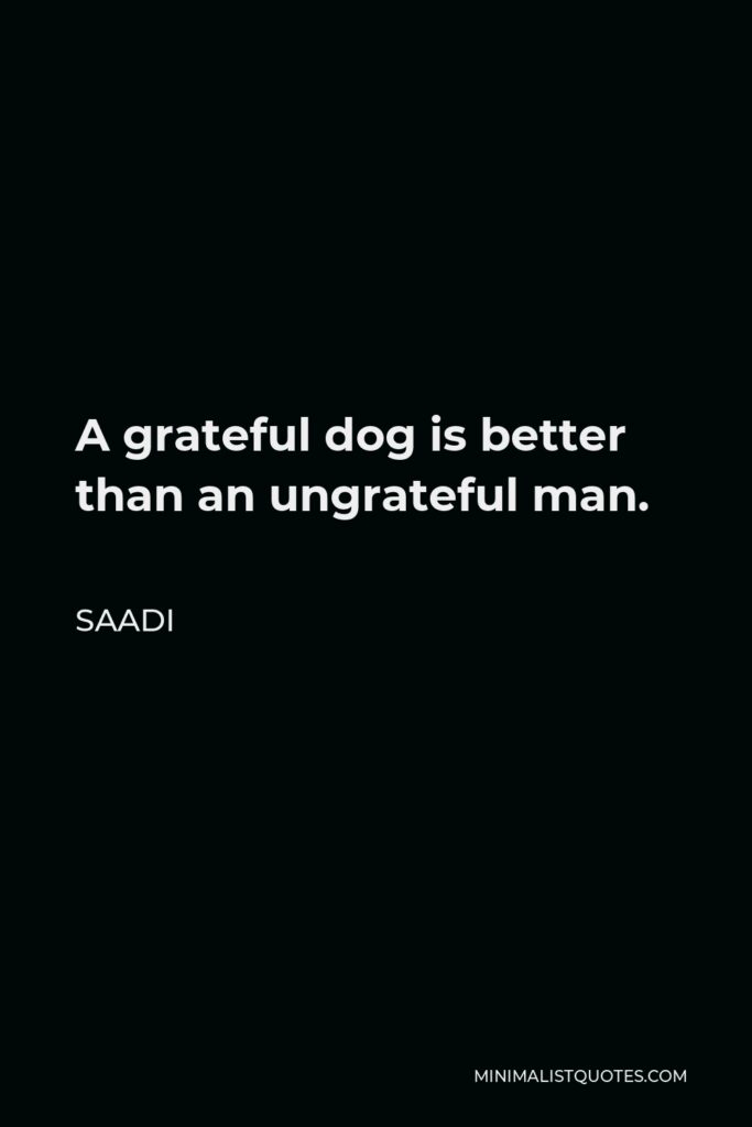 Saadi Quote - A grateful dog is better than an ungrateful man.
