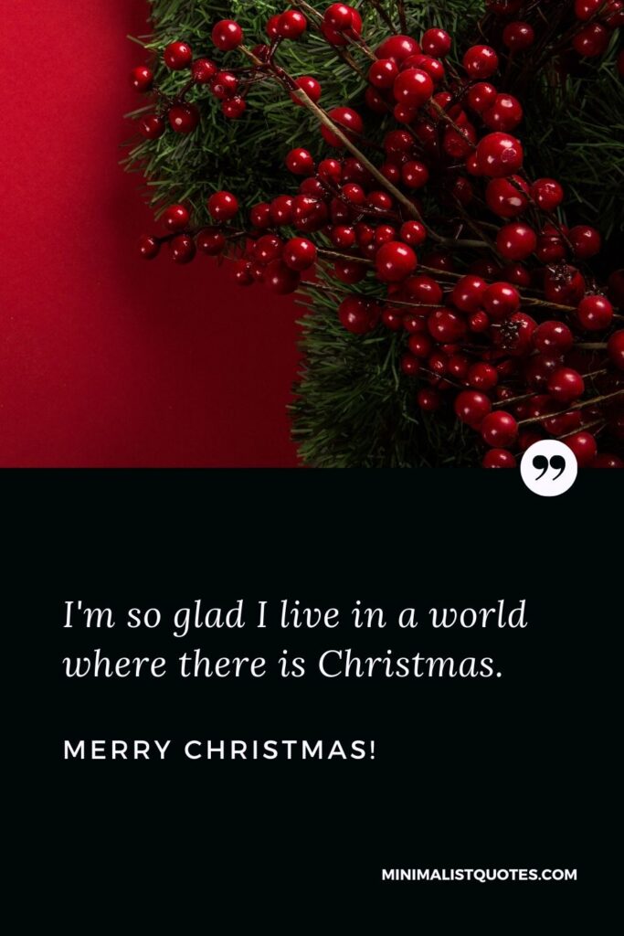 Merry Christmas Quotes: I'm so glad I live in a world where there is Christmas. Merry Christmas!