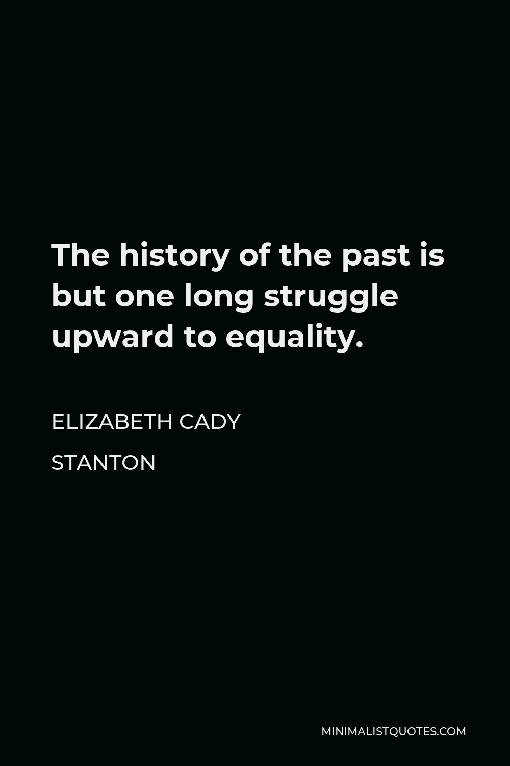 Elizabeth Cady Stanton Quote - The history of the past is but one long struggle upward to equality.